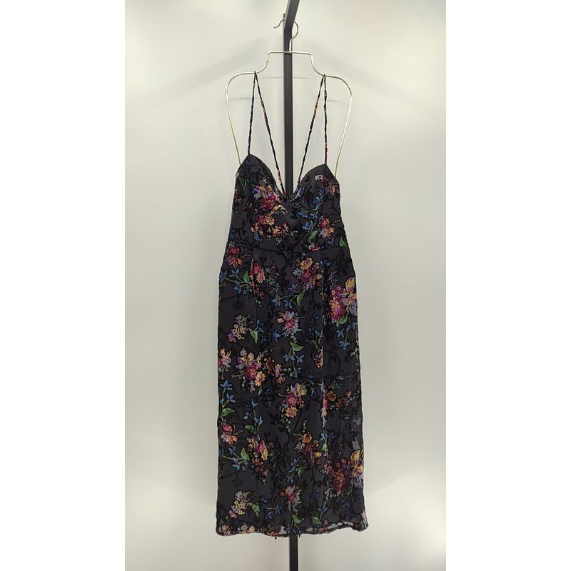 Lulu's Black Floral Slip Dress With Multicolor Blooms